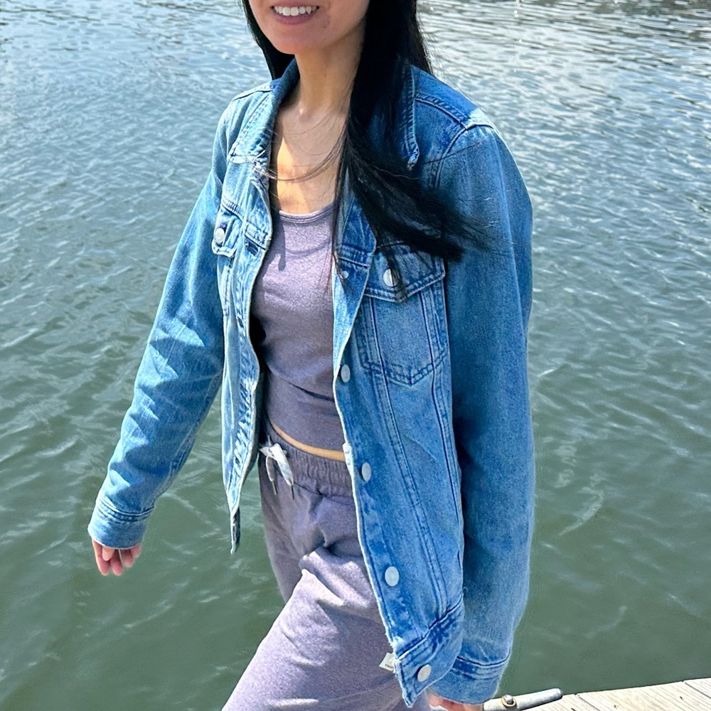 J. CREW | Denim Blue Jean Jacket Silver Buttons Size Small